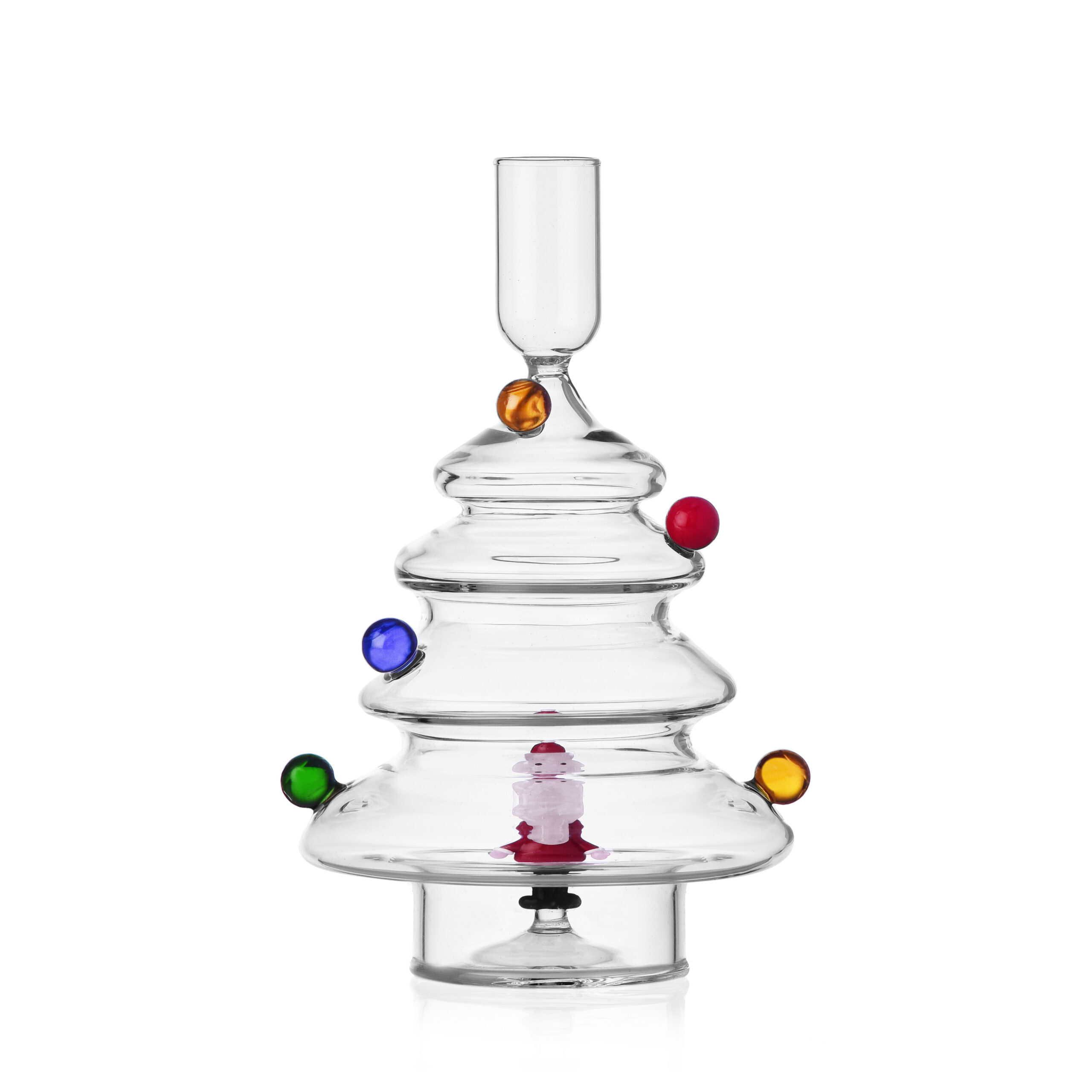 0935209536 CHRISTMAS TALES candleholder Santa&coloured balls