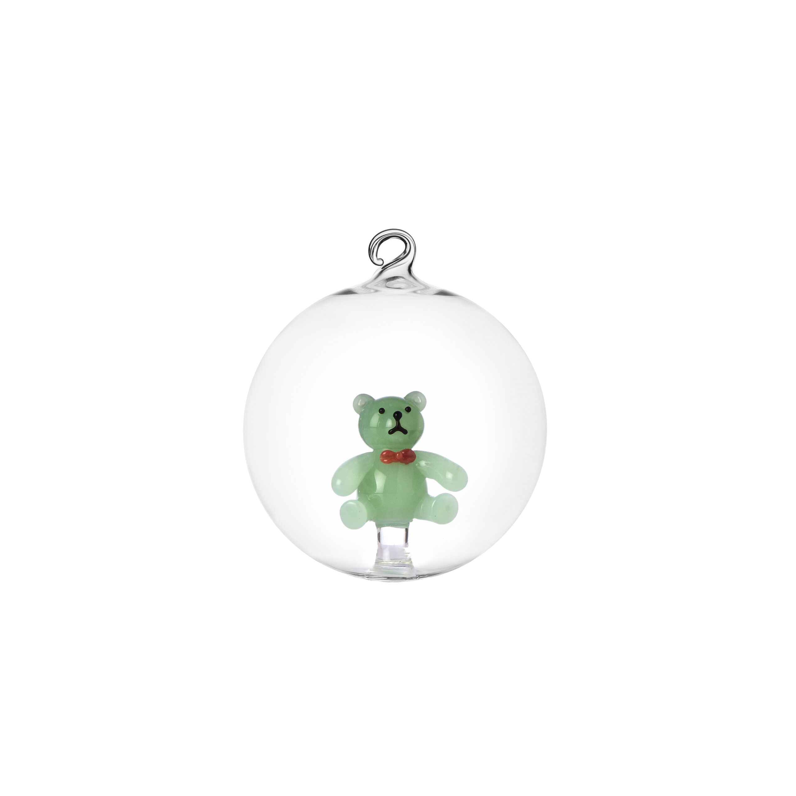 0935209566 SCHIACCIANOCI Christmas ball green teddy bear